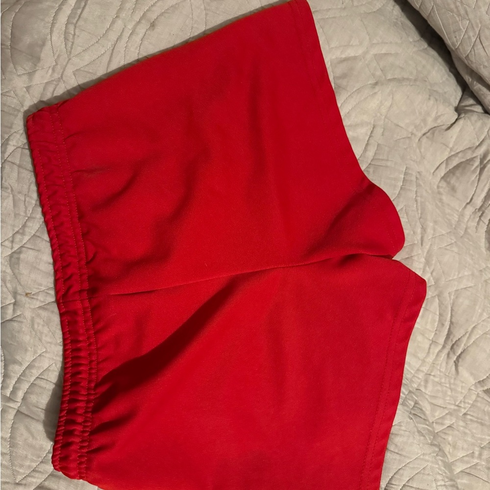 Girl’s varsity cheer shorts red